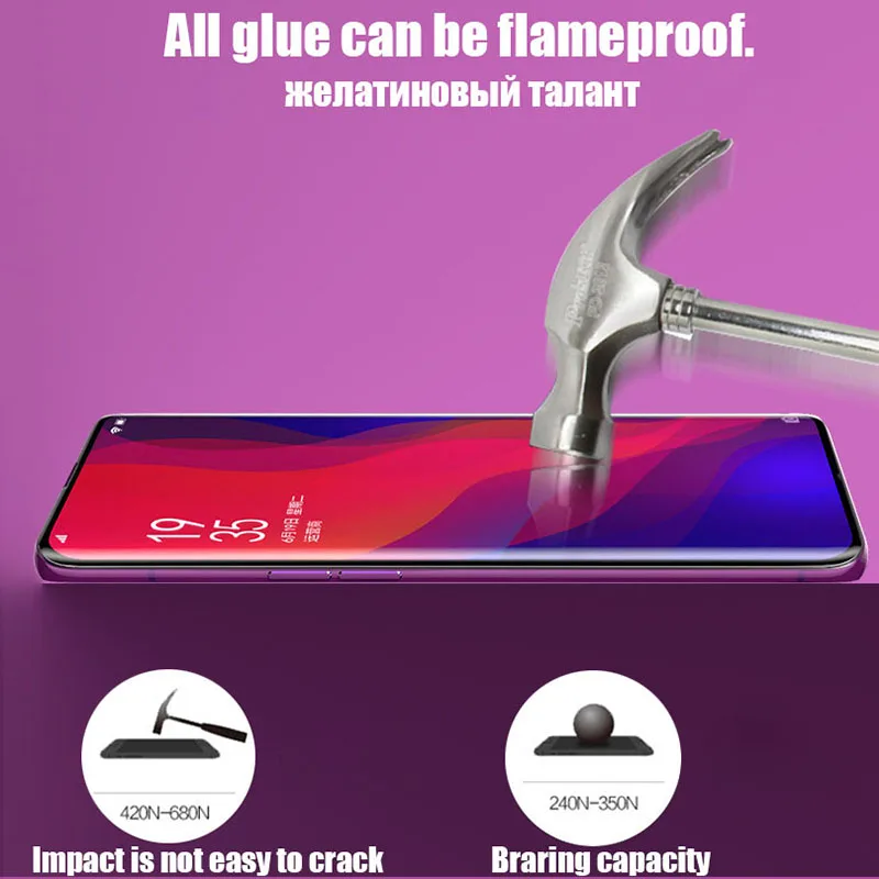 Полное покрытие жидкий клей UV закаленное Стекло для OPPO Find X Экран протектор