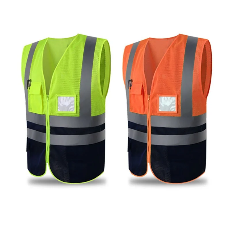 High visibility reflective safety vest men wimen mesh breathable