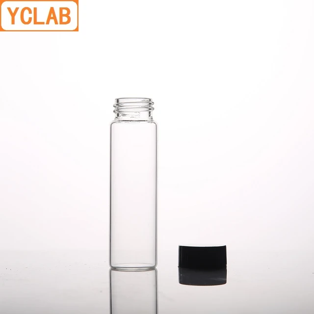 100pcs 5ml Transparent Clear Small Glass Vials Bottles Containers With  Black Cap Liquid Sampling Sample Glass Bottles - AliExpress