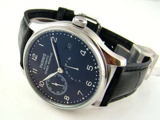 Free shipping 43mm Luxury Black Dial Power Reserve Automatic P004 Mens Watches PA4302SB
