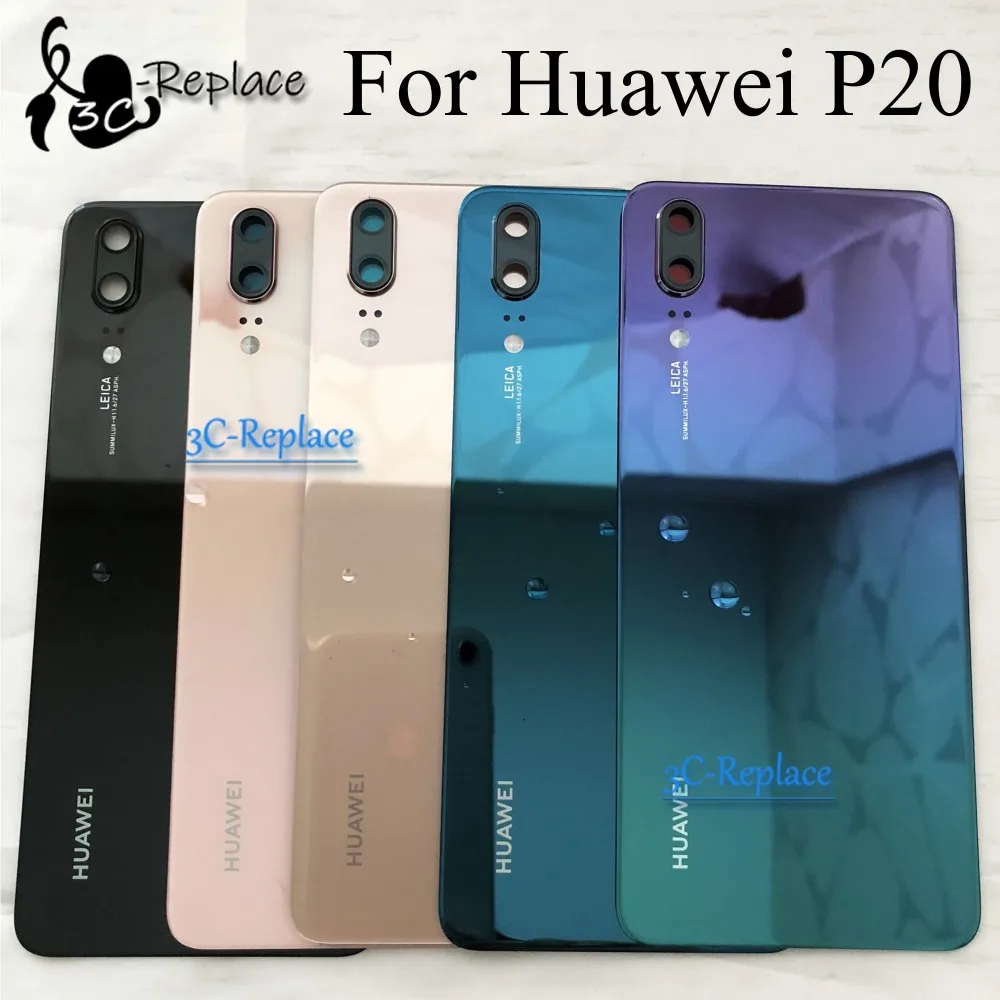 Для huawei P20 EML-TL00 EML-L29 EML-L09 EML-L22 задняя Батарея крышка дверца батарейного Корпус чехол сзади Стекло объектив Запасные части