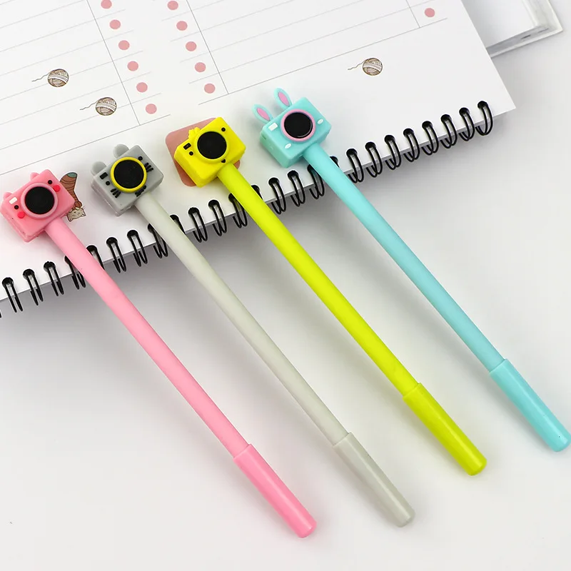

Korean Creative Cute Camera Gel Ink Pens School Thing Kawai Stationery Store Item Bts Funny Material Office Accessory Stationary