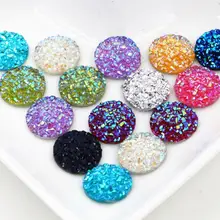 Новая мода 40 шт 12 мм смешанные цвета, плоский задний кабошоны из смолы Камея