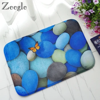 

Zeegle 3D Stone Printed Carpet Mat Kitchen Carpet Anti-slip Entrance Doormats Floor Mat Water Aborption Outdoor Area Rug