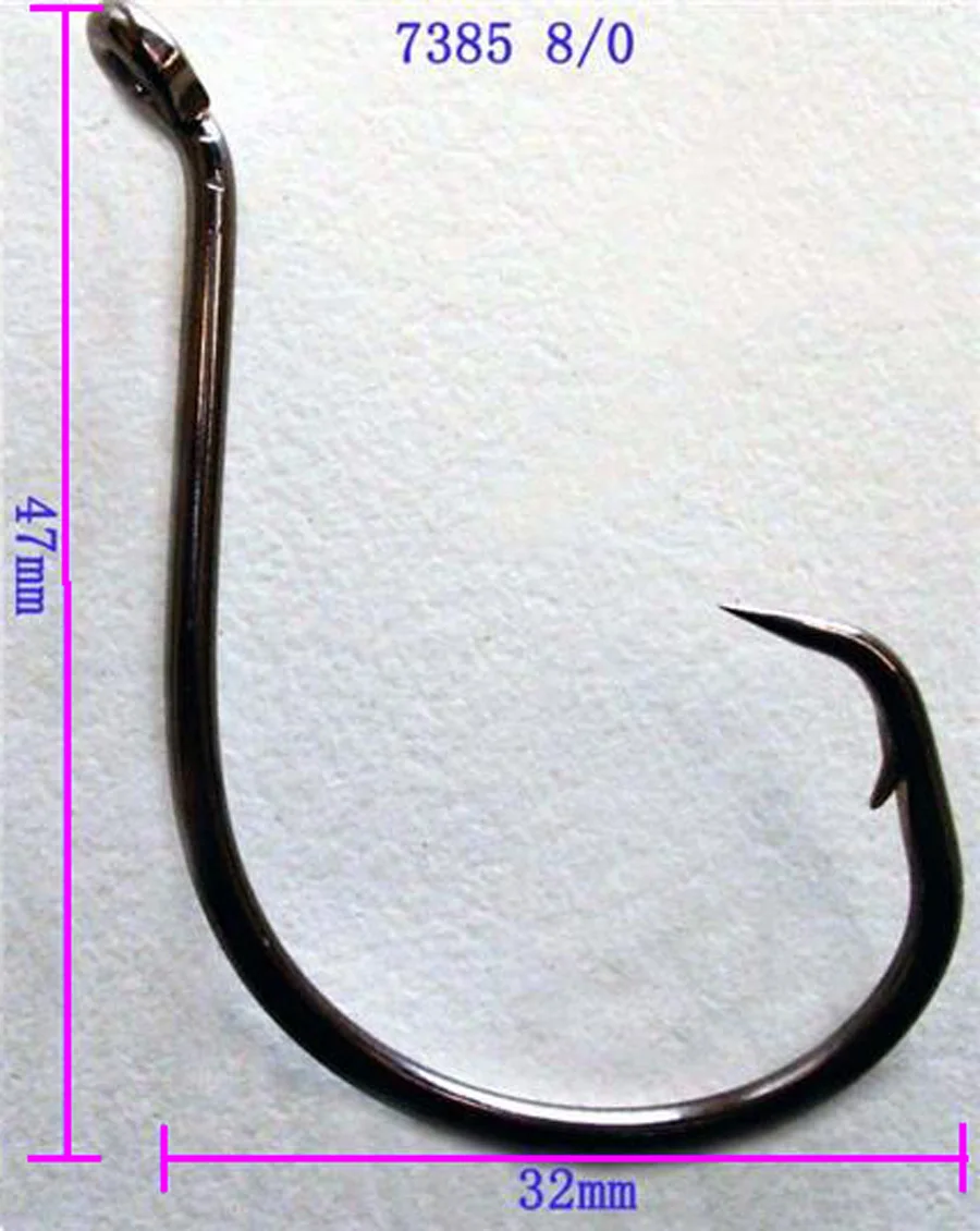 50pcs 8/0 High Carbon Stainless Steel Chemically Sharpened Octopus Circle Ocean Fishing Hooks 7385 Ocean Fish Hook