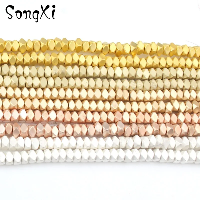 

Natural Dull Polish Matte Gold Silvey Hematite Stone 6x2mm 15 Inch Loose Spacer Beads for Jewelry Making Diy Bracelet Necklace