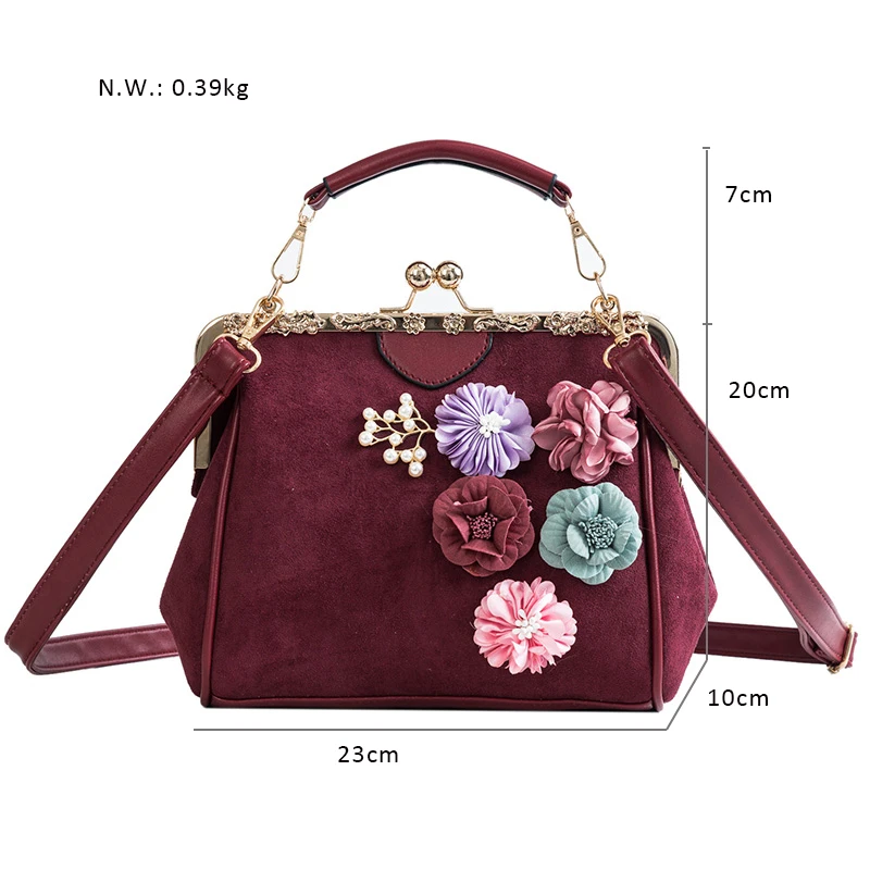 Three-dimensional Simulation Flowers Women Peacock Embroidery Messenger Bag Frame PU Leather Tote Handbag Purse Crossbody Bag (2)