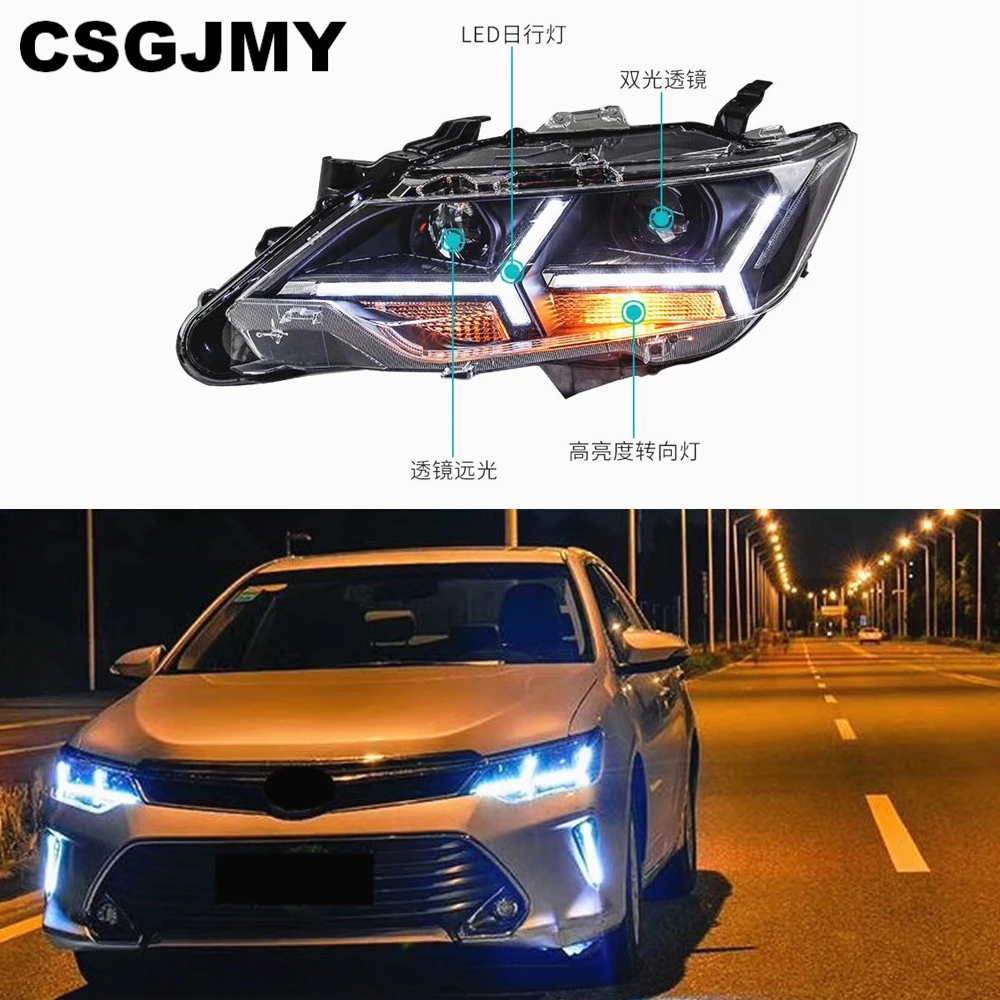 Автомобильный Стайлинг для 2015 2016 2017 Toyota Camry V55 светодиодный ные фары новые drl