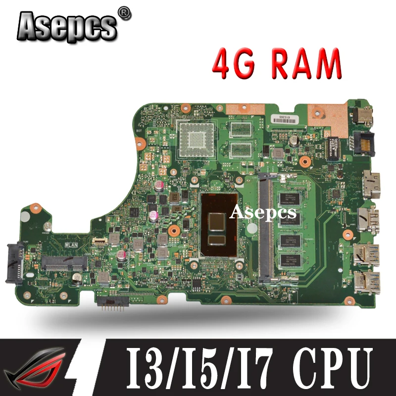 X555UA материнская плата 4 Гб RAM I3/I5/I7 для For Asus X555 X555U X555UV ноутбука плата|Компьютерные