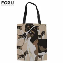 FORUDESIGNS/холщовая хозяйственная сумка Бигль печати сумка Eco для Для женщин подростков девочек Bolsa модная сумка-тоут, сумка для путешествий, Sacola
