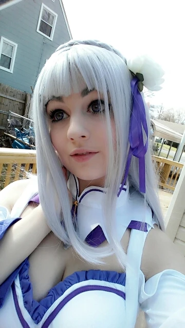 New ReZero kara Hajimeru Isekai Seikatsu Emilia Cosplay Costume Fancy Dress+Elf Ears Halloween Adult Costumes for Women (34)