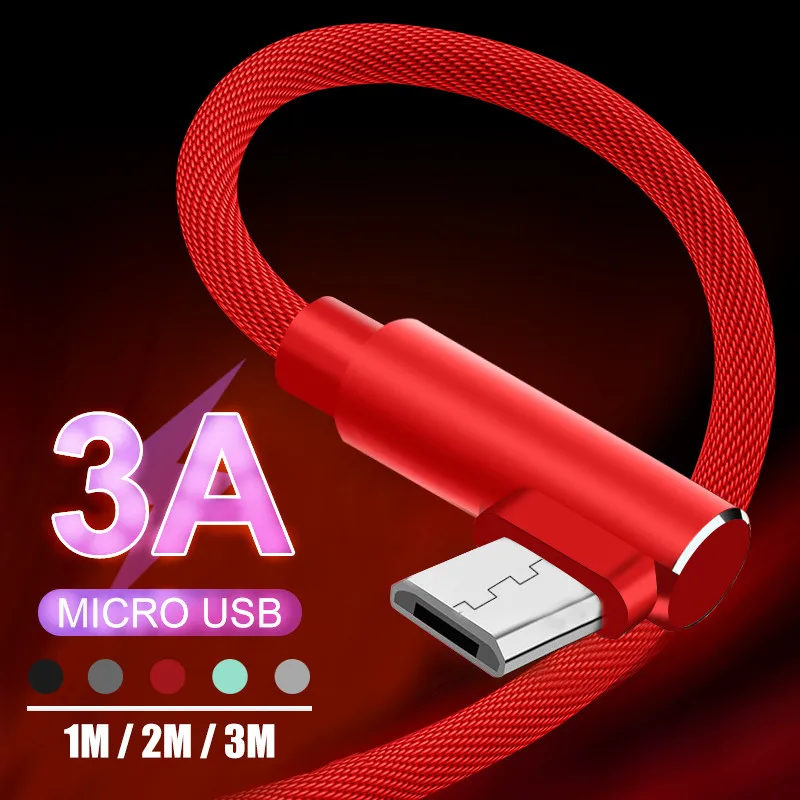 

3A Fast Charging Cable Micro USB Charger For Samsung Xiaomi Redmi Cord For Huawei Honor Tablet Android Mobile Phone Data Cable
