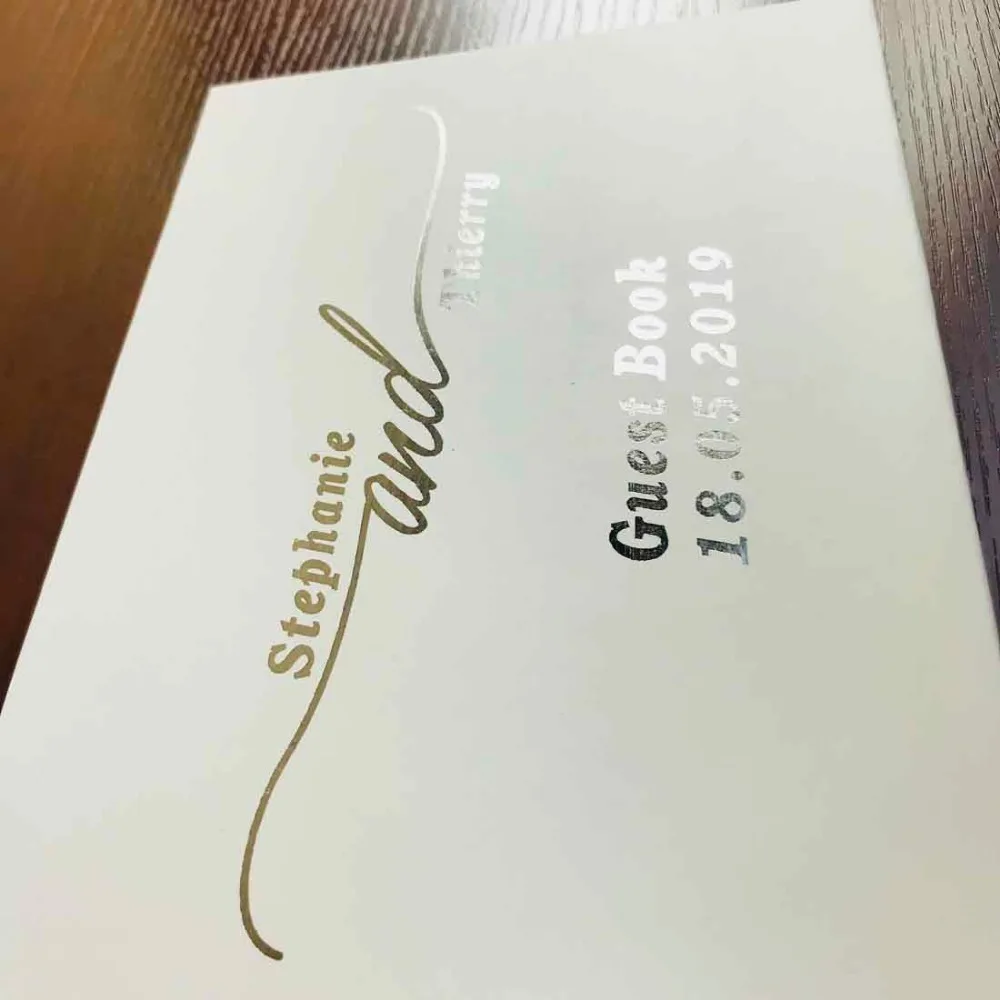 Personalised Gold Foil Wedding Guest Book Alternative Custom Wedding Guestbook Rustic Wedding Guest Book Silver Foil Ideas Book (3)