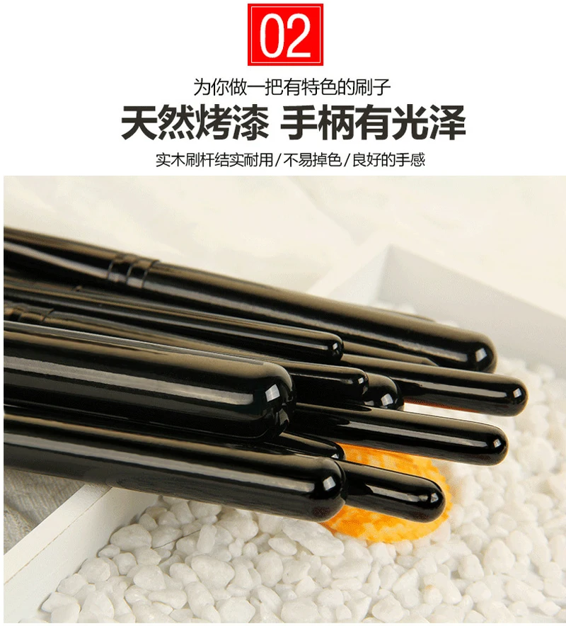 Black Portable Beauty Makeup Brushes Case Tool Set Foundation Eyeshadow Eyebrow Face Make Up Brush Fan 2018 Amazon Hot 12pcs 15 (2)