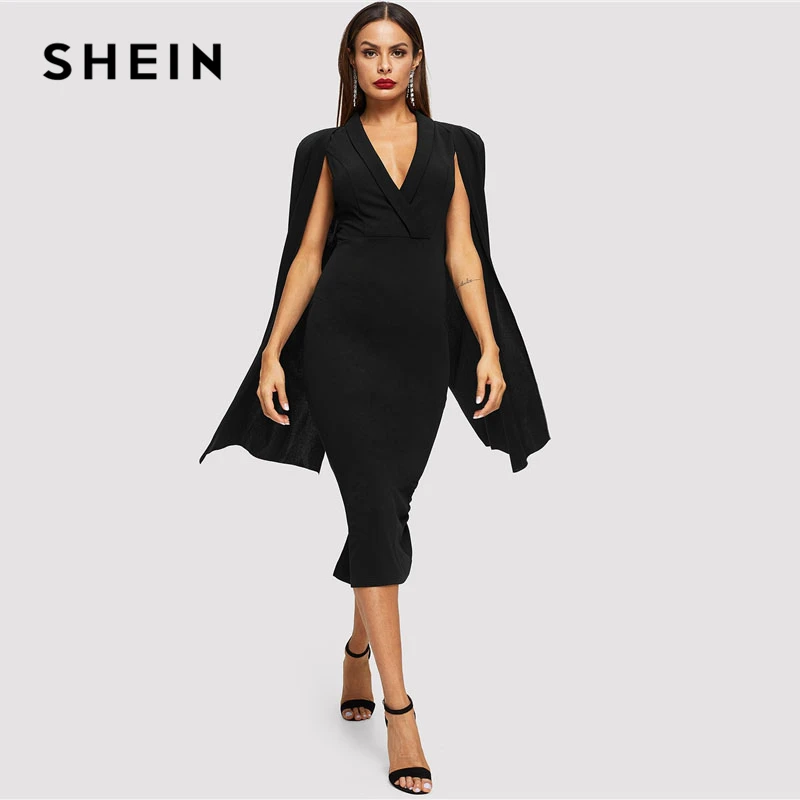 SHEIN Платье Карандаш С Оригинальным Рукавом Стильное Вечернее Длинным