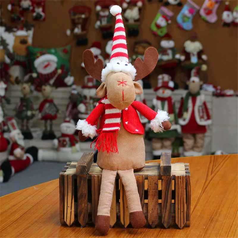 Christmas Elk Plush Dolls Toys Cute Elf Reindeer Peluche Doll Xmas Festival Tree Party Room Shop Home Decor 5pcs/lot 36cm