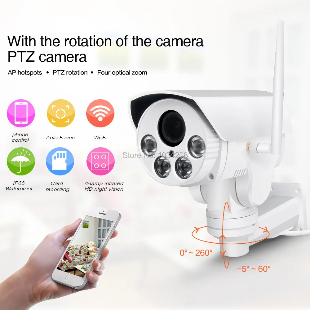 Hot HI3516C SONY IMX323 HD 1080P 2MP 4X Zoom Auto Network Outdoor Waterproof PTZ WIFI IP