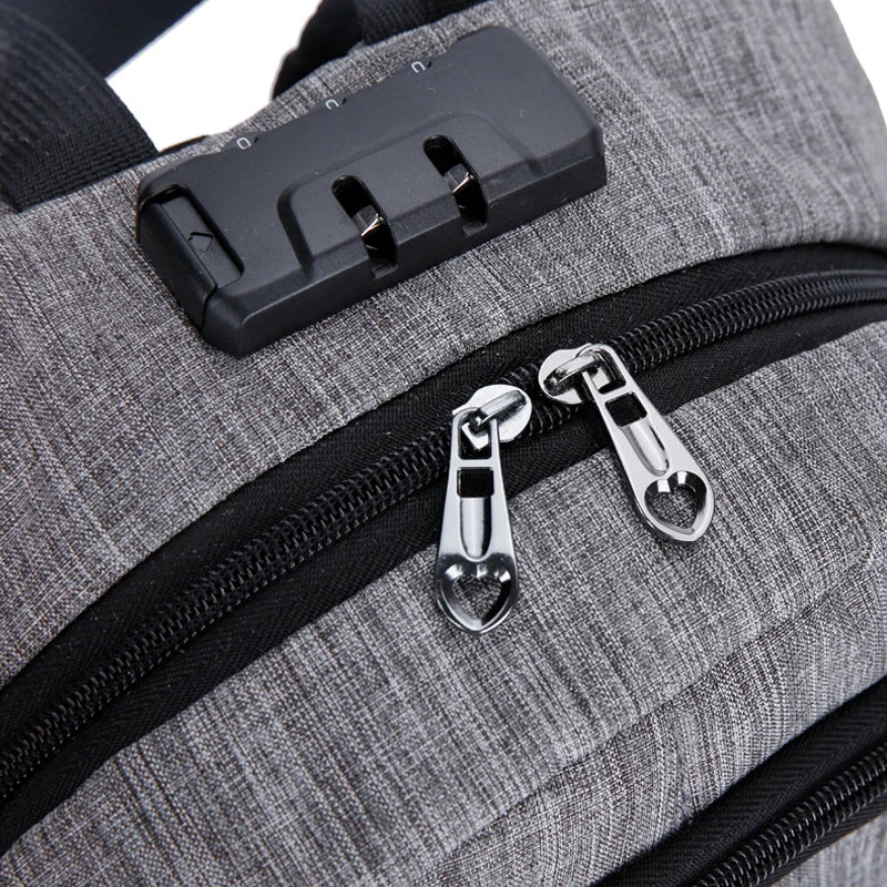LUKATU Men USB Charging Backpack Anti Theft Password Locks Bag With Headphone Plug Business Travel Bag|backpack with|charging backpackmen backpack |