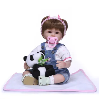 

Nicery 16-18inch 40-45cm Bebe Doll Reborn Soft Silicone Boy Girl Toy Reborn Baby Doll Gift for Blue Jumpsuit