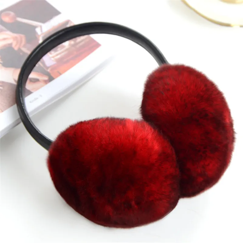 

natural 100% rex rabbit fur earmuff Men Warm Fashion women Russia Winter real Fur Earmuffs kids fur ear cover Girl's Earlap
