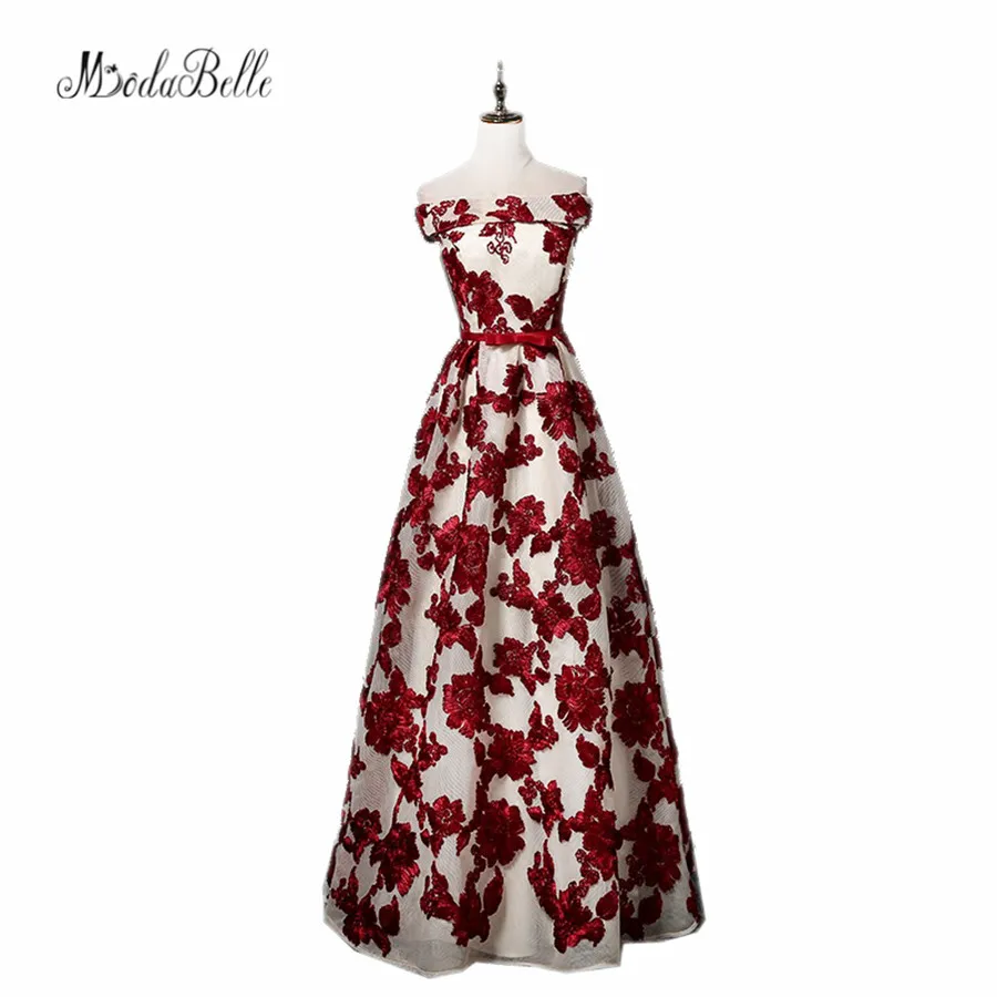 

Modabelle Burgundy Cheap Long Evening Dresses Ladies A Line Plus Size Evening Dress Arabic Bridal Special Occasion Dresses 2017
