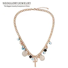 Neoglory, ювелирное изделие, кристалл, имитация жемчуга, цепочка для глаз, ожерелья для женщин, ювелирное изделие, модный бренд, подарок, кресты, религиозные
