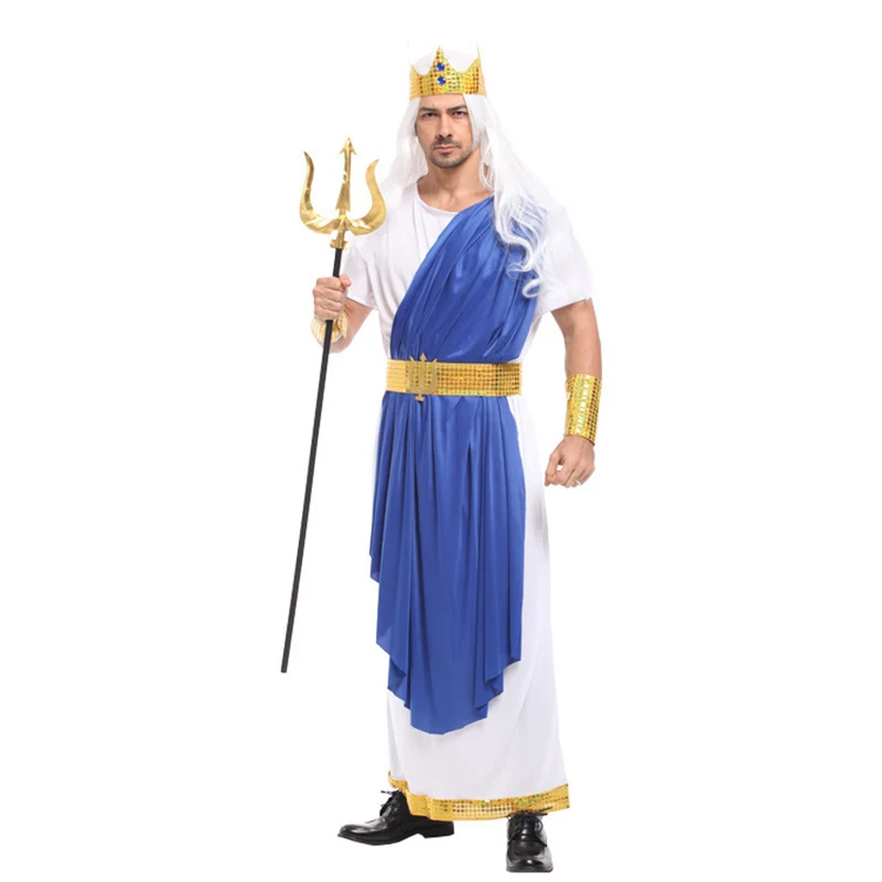 HUIHONSHE морской король Посейдон костюм для мужчин Хэллоуин Olympus боги Зевс косплей фестиваль Парад карнавал маскарад в масках Вечерние