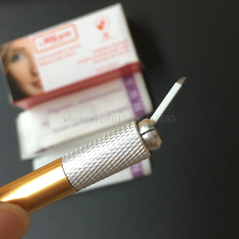 

50 pcs 7 Pin Eyebrow Microblading Blades Tattoo Needles Diameter 0.2mm For 3D Permanent Makeup Eyebrow Manual Tattoo Pen