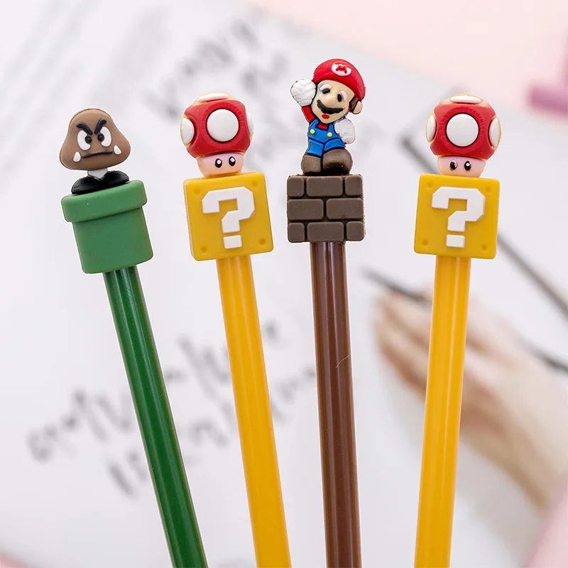 1 Pcs Neutral Pen Cute Cartoon Water Pen Signature Pen Creative Stationery Pupils School Pens Office Supplies Wholesale kid toys decorative cartoon case creative pencil cases organizer iron large pouch small pupils