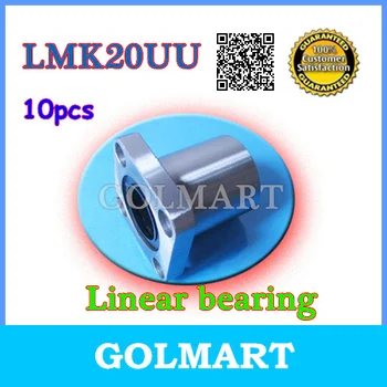 

10pcs LMK20UU Flange Linear Motion Bearing / Flange Linear Bush for 20mm Linear round shaft rail