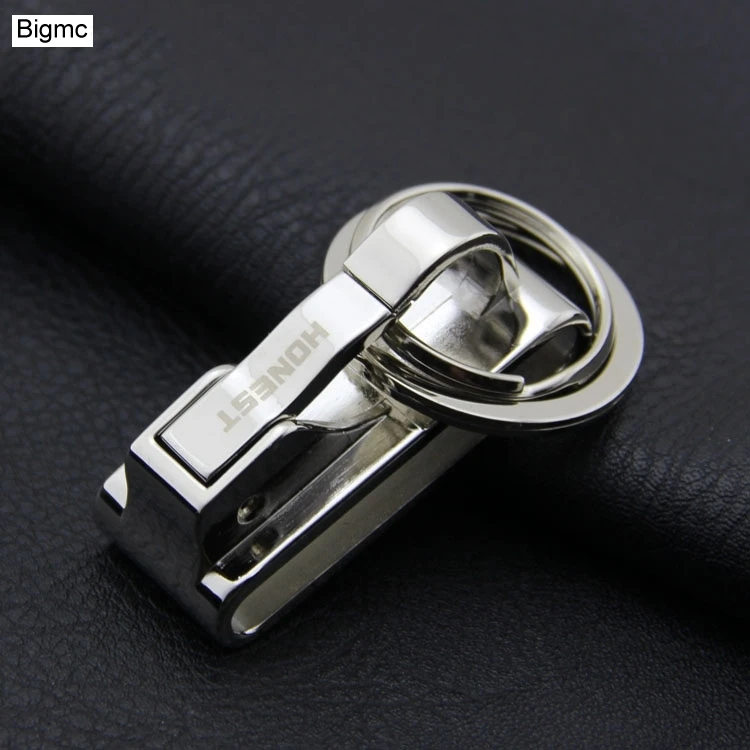 

New Brands High-Grade Alloy Genuine Leather Men Keychain Bag Pendant Elegant Business Car Key Chain Ring Holder Jewelry K1179