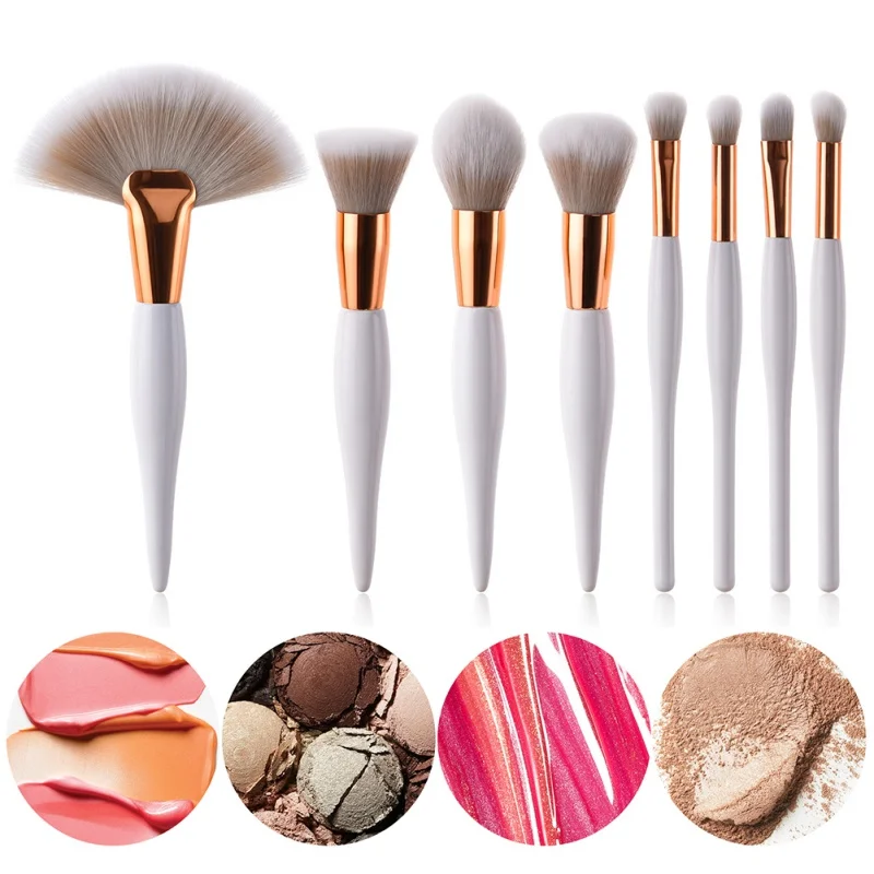 2019 4/8pcs makeup brush kit soft synthetic head wood handle brushes fan flat brush set for women eyeshadow facial make up 2019 4/8pcs makeup brush kit soft synthetic head wood handle brushes fan flat brush set for women eyeshadow facial make up