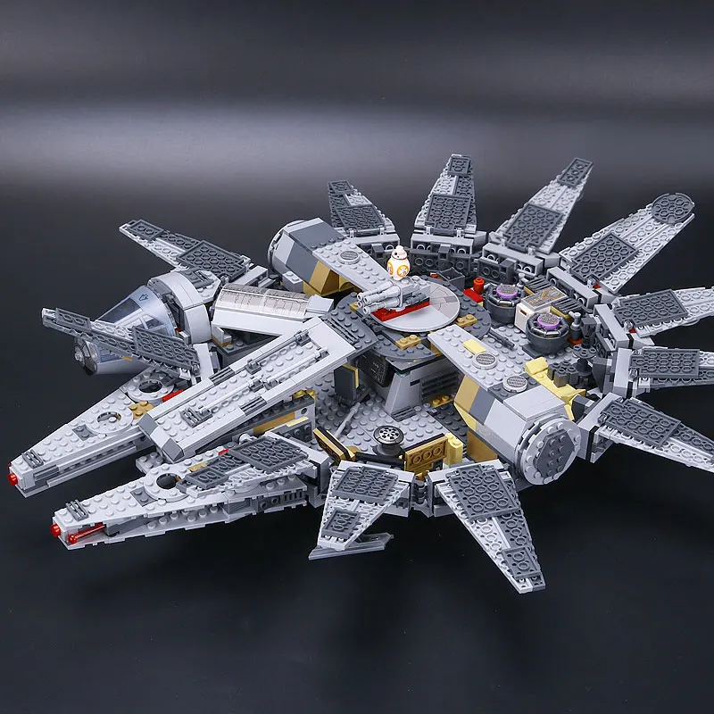 Дешево Испания русский склад DHL 05007 Звездные игрушки войны силы Пробуждение 75105 Миллениум здание Сокол Блоки Кирпичи Детские игрушки