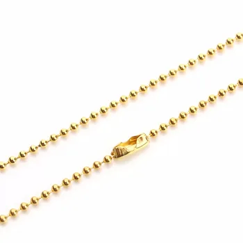 

SAUVOO 10pcs/lot Antique Bronze/Gold/Black/Rhodium/Silver/Red Copper Color 2.4mm Finished Ball Chains Bead Chain Necklace 60cm