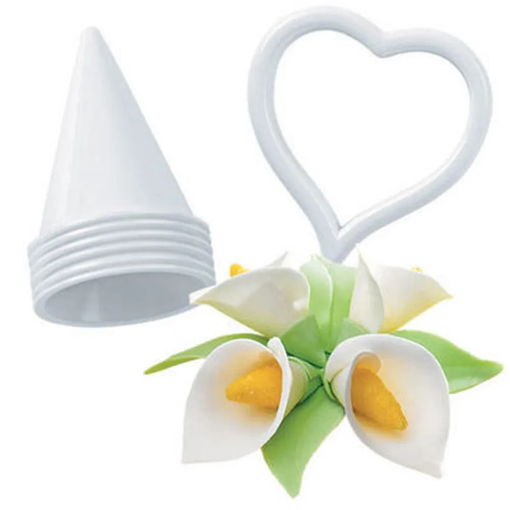 

Hot Sell 6pcs/set Icing Fondant Cake Decorating Calla Lily Flower Cookie Cutter Mold DIY Set