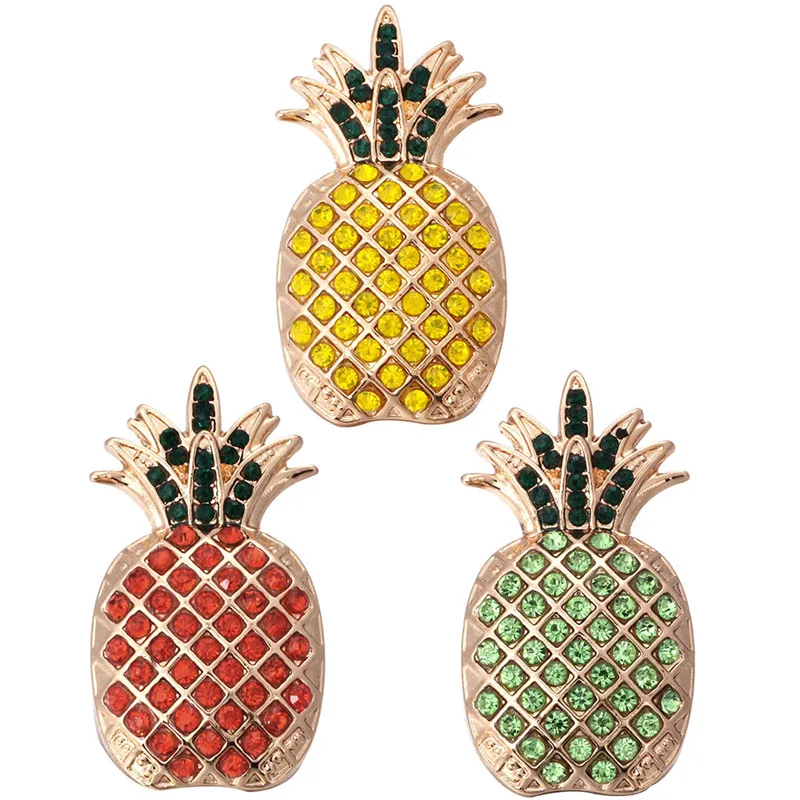 

5pcs/lot New Snap Button Jewelry 18mm Charm Full Pineapple Snap Buttons Fit Snap Bracelet for Women Snaps Buttons Jewelry ZA039