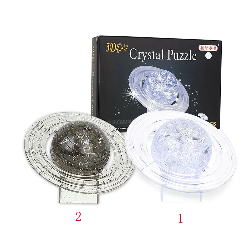 3d Crystal Puzzle Jigsaw Diy Saturn Model Office Desk Toy