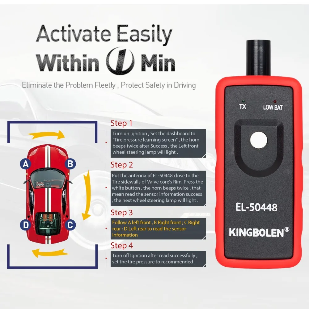 Автомобильный диагностический датчик для автомобилей Opel|el-50448 tpms|tire pressureel 50448 |