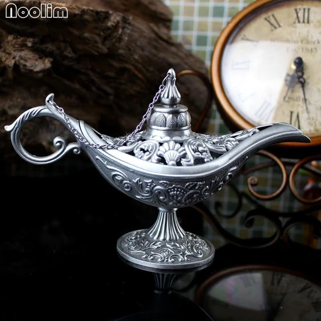 12cm Vintage Legend Aladdin Magic Genie Lamps, Incense Burners, Retro  Wishing Oil Lamp, Classic Rare Hollow, Home Decor Gift - AliExpress