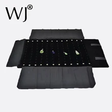 Превосходный черный бархат дисплей ювелирных изделий дорожная сумка складная подвеска ожерелье цепь подставка держатель Органайзер Чехлы 96 крючков