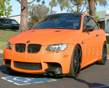 

1.52X10M/roll Matte Orange Vinyl Car Wrap Color Change Vinyle Sticker Bubble Free For Vehicle Wraps