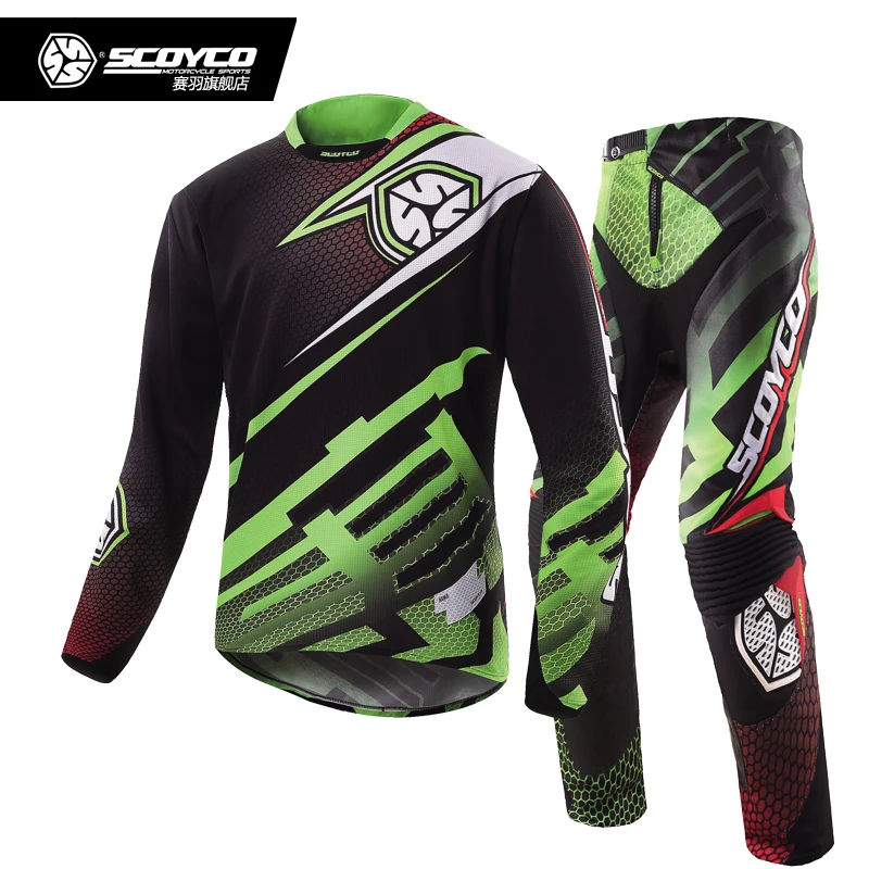 SCOYCO racing Dirt Bike Брюки Джерси комбо Мотокросс MX гоночный костюм Беговые брюки