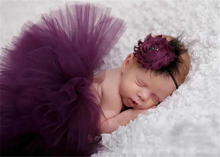 Платье для маленьких девочек юбка-пачка для принцесс юбка для новорожденных, юбка-пачка с цветочный ободок для новорождённого фотография Реквизит Детский костюм, комплект одежды - Цвет: 15