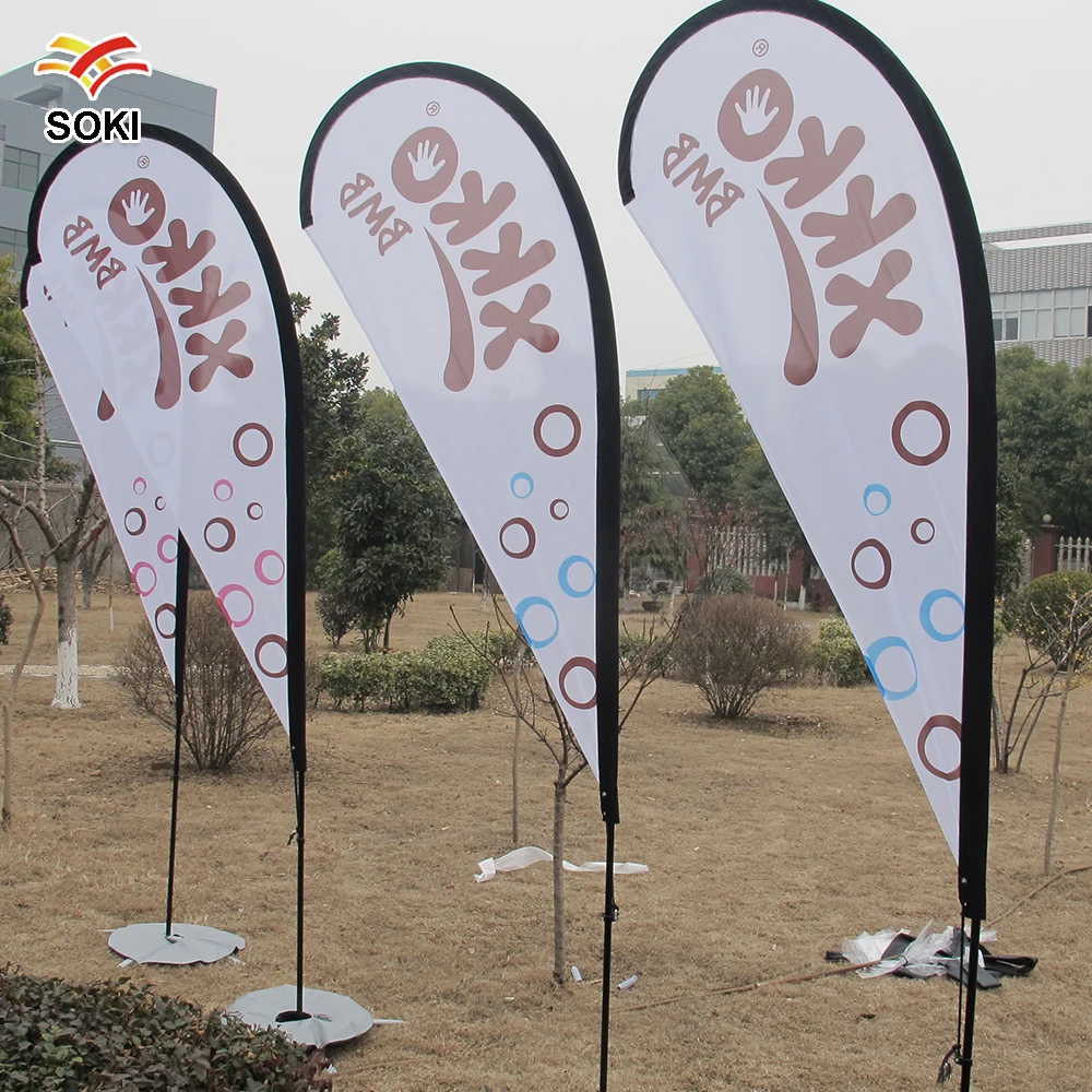 3 5m Outdoor Advertising Trade Show Teardrop Beach Feather Flag