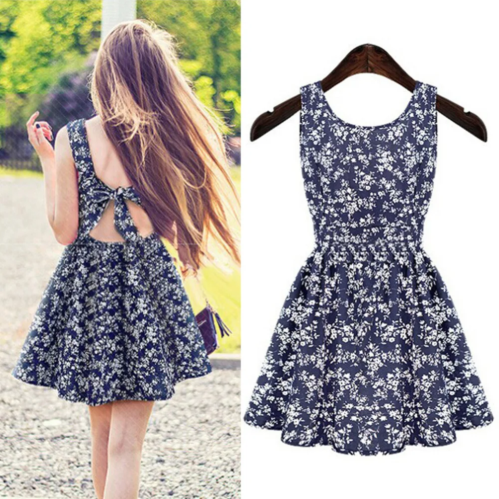 2016 New Hot font b Women b font Summer Floral Casual Short Beach font b Dress
