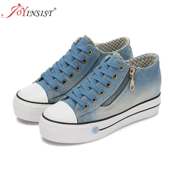 

2020 Spring Denim Canvas Shoes Female Korean Version Thick Bottom Shoes Women Shoe New