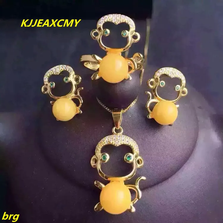  KJJEAXCMY bijoux fins 925 bijoux en argent sterling en cire d'abeille en trois pièces plaqué avec a