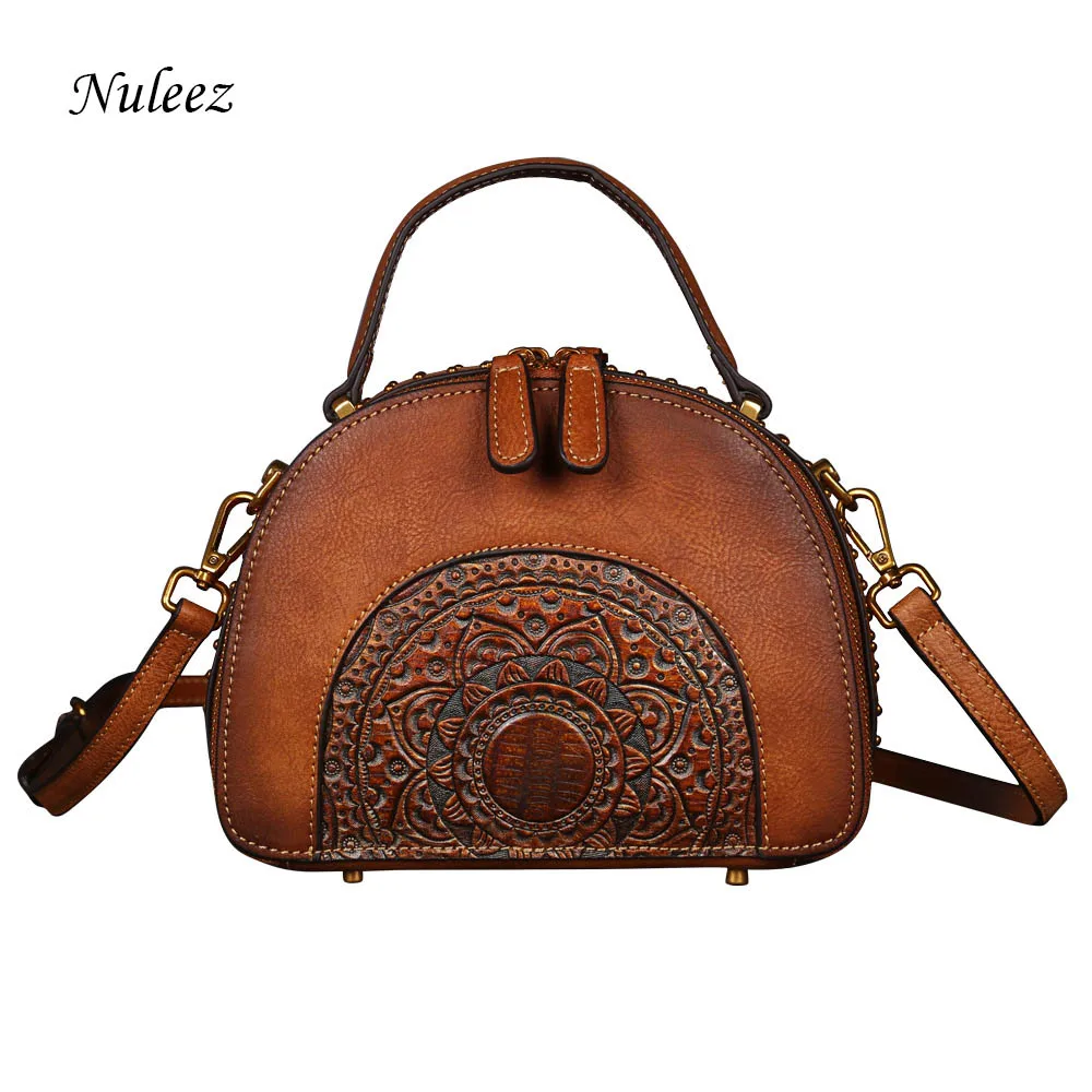 Femmes Peau Hiver red Véritable Totes Sac 2018 brown Green lune Vintage Vache Nuleez Croix De corps Chinois Demi Autumm Et FI5Ugwqw