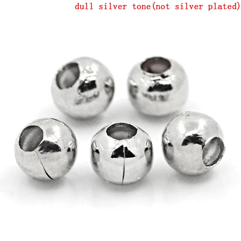 

Doreen Box hot- Spacer Beads Round Silver Tone 3mm Dia,Hole:Approx 1.5mm,1000PCs (B23919)