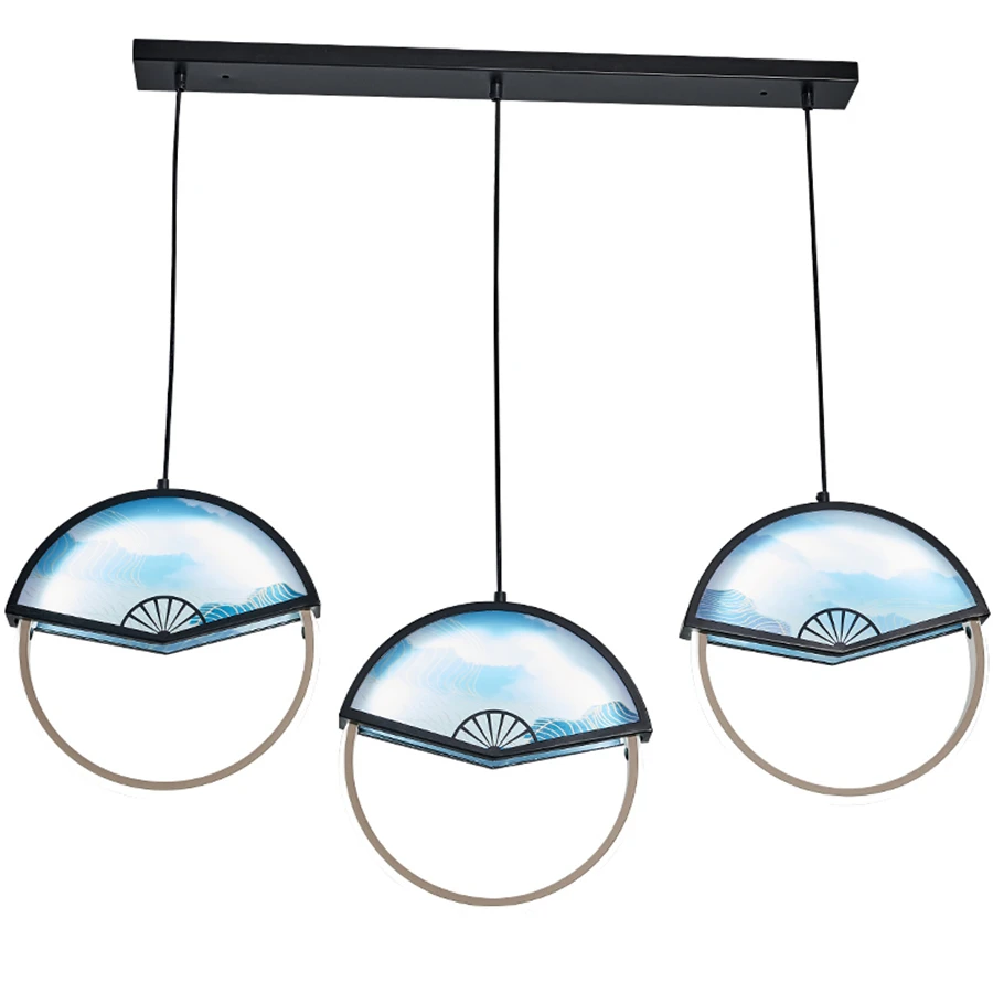 

Chinese Creative Fan Shape Acrylic Pendant Lights for Living Room Bedroom Study Dining Room Lights Home Deco Led Hanging Lamp